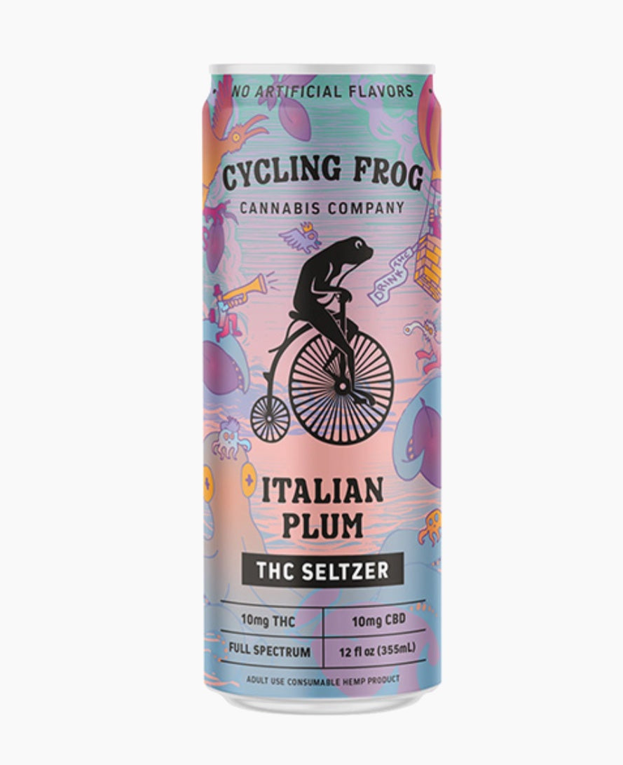 CYCLING FROG DELTA 9 THC + CBD SELTZER – ITALIAN PLUM | (20MG) 12OZ.