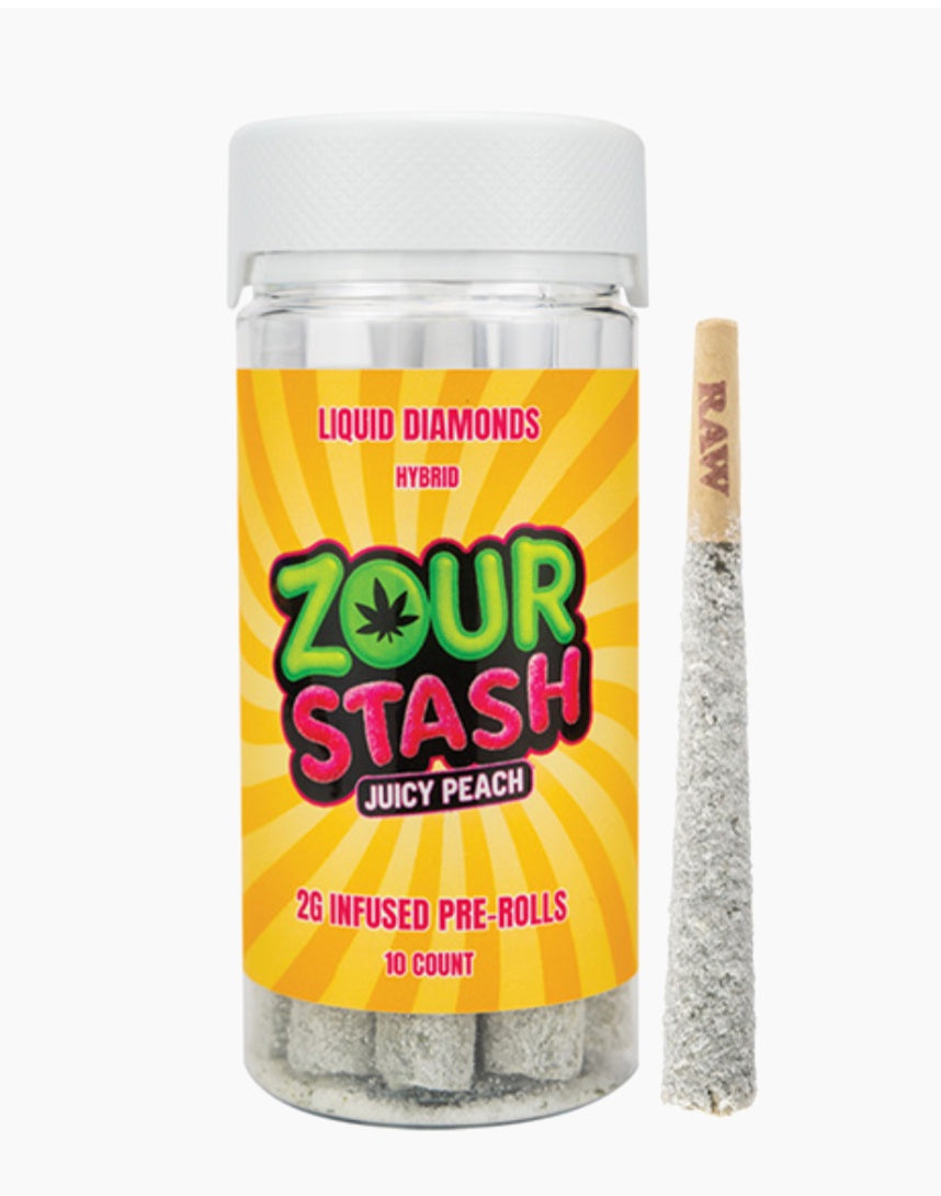 ZOUR STASH LIQUID DIAMOND PRE-ROLLS | (10CT) 20G