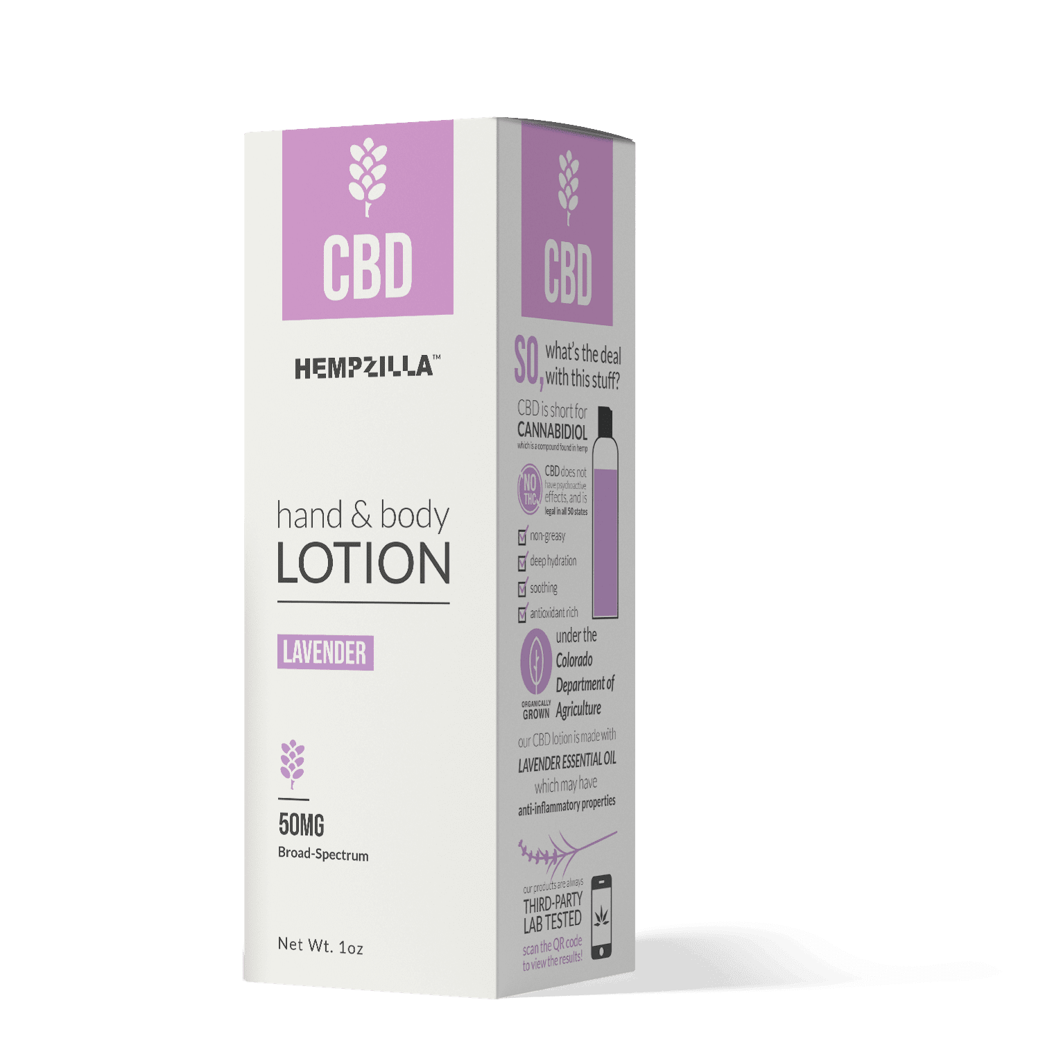 Hempzilla Lavender CBD Hand & Body Lotion