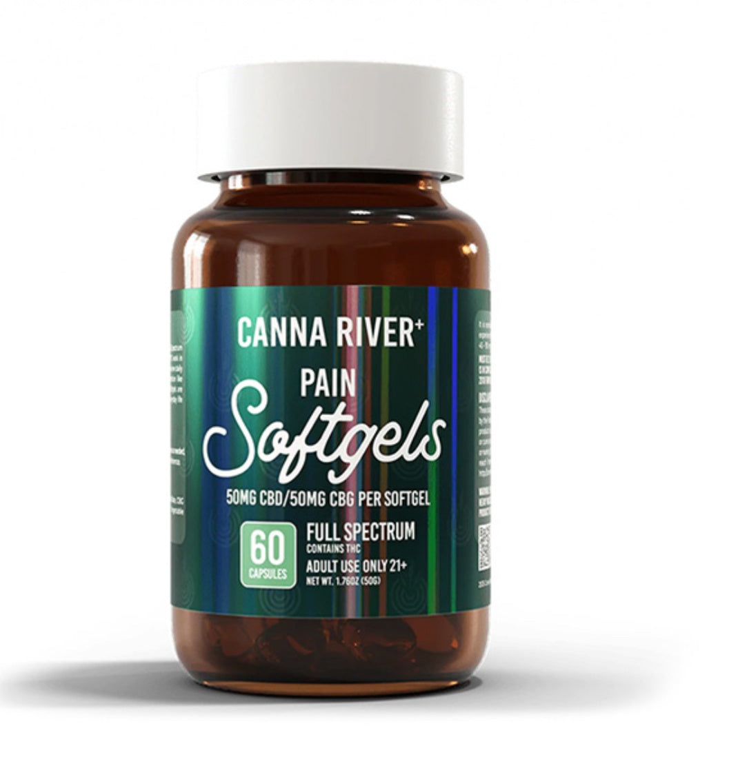 Canna River CBD Pain Softgels Pain Full Spectrum | 60 Count